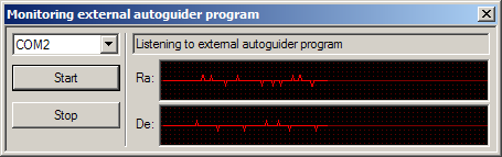 Monitoring autoguider program