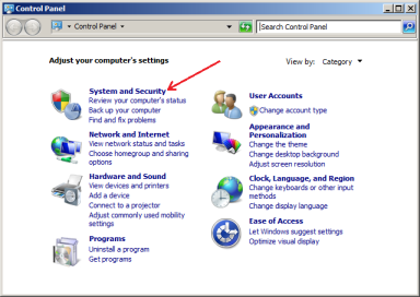 Windows 7 Control Panel