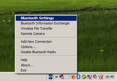 Bluetooth settings